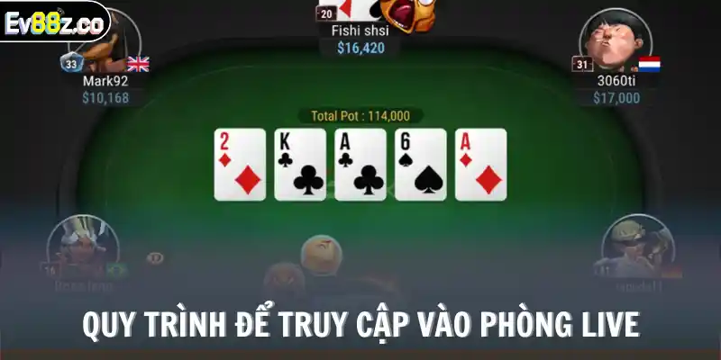 Quy trình để truy cập vào phòng live